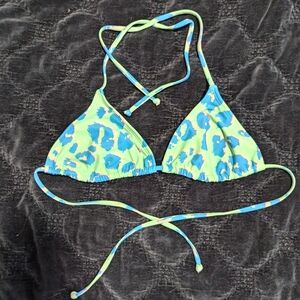 Pastel Neon Leopard Bikini Top